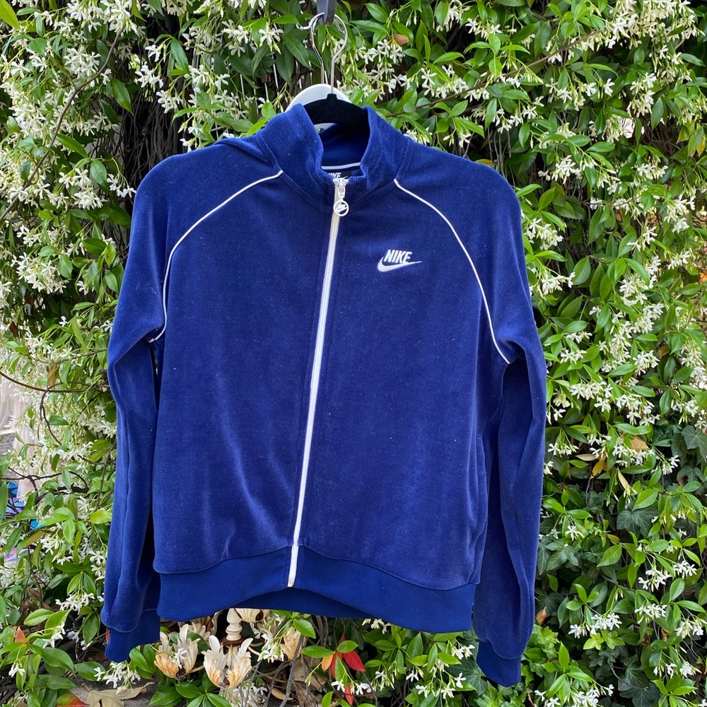 🌈Nike blue velvet jacket